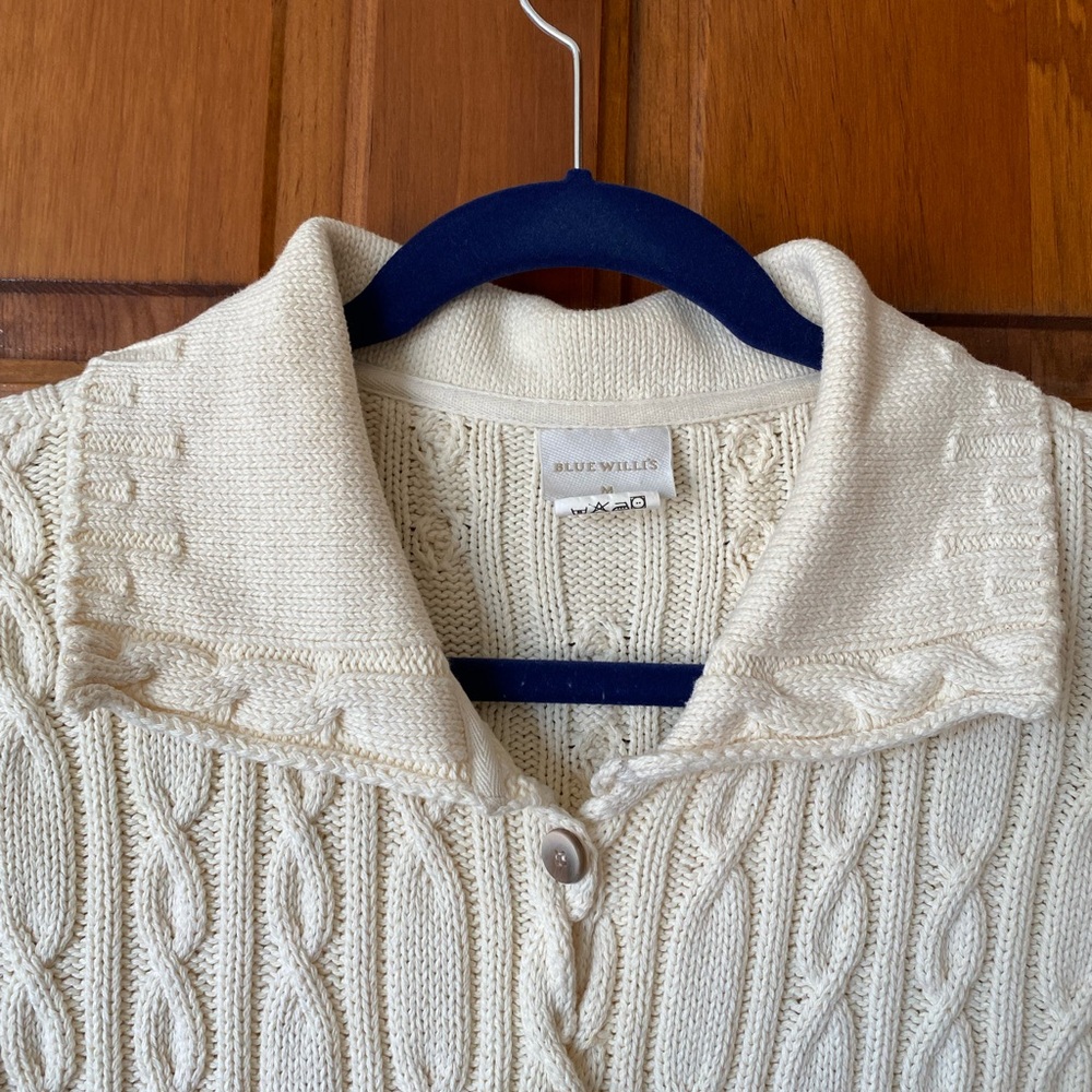 Blue Willis Cream Button up sweater - Picture 2 of 4
